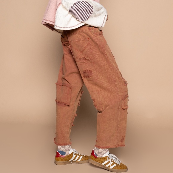 POL Pants - New POL Clothing Apricot Boyfriend Pants High Rise Cotton Denim Loose Fit Jeans